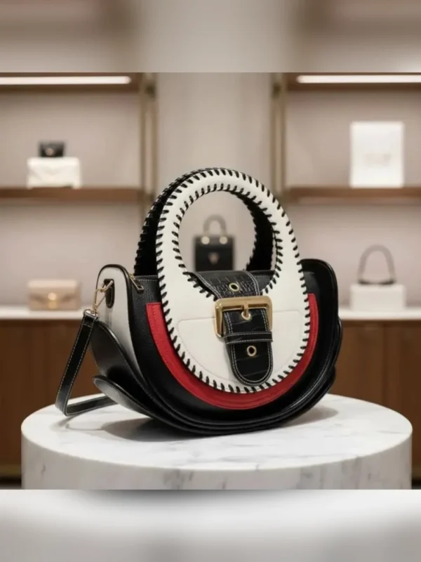 Geantă damă LUNARIA Elegance Alb și roșu — imaginea 2