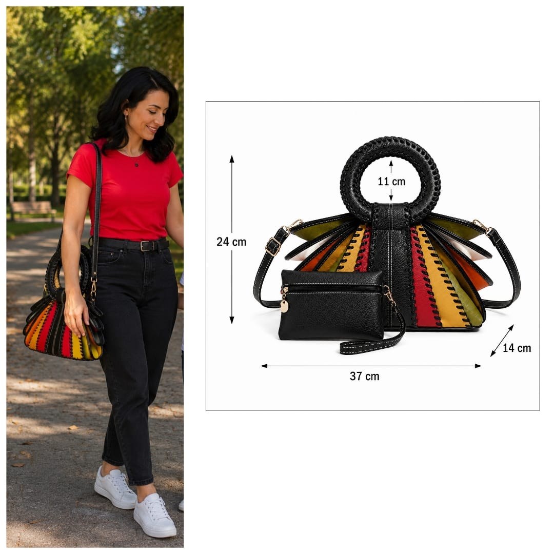 Geanta Evantai — Negru
