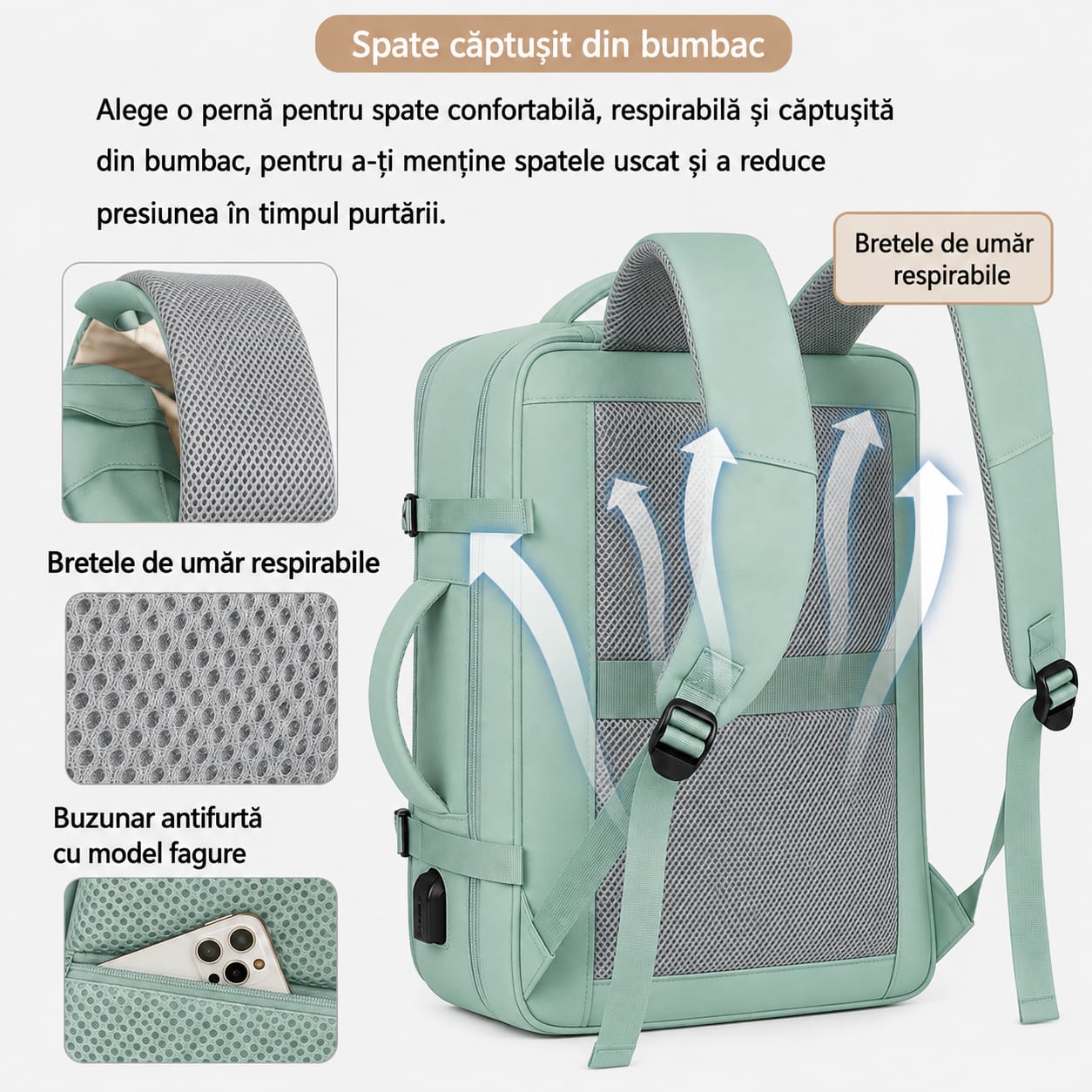Rucsac de Călătorie LUNARIA, culoarea verde