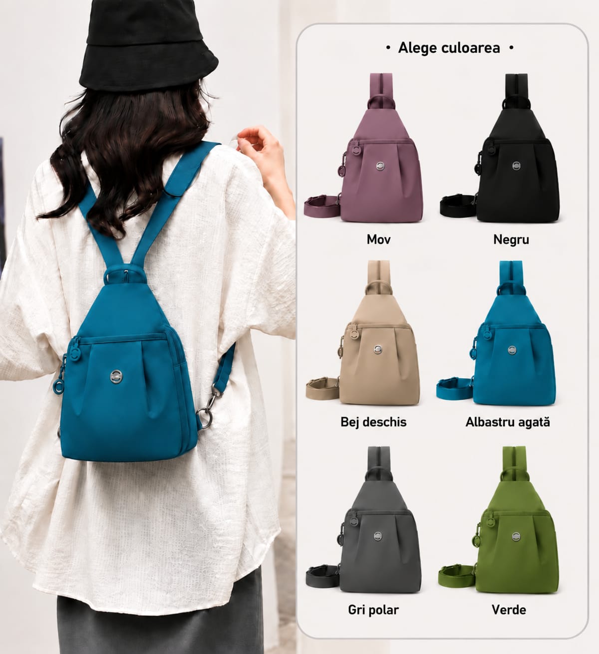 Mini Rucsac Multifuncțional LUNARIA, culoarea albastru