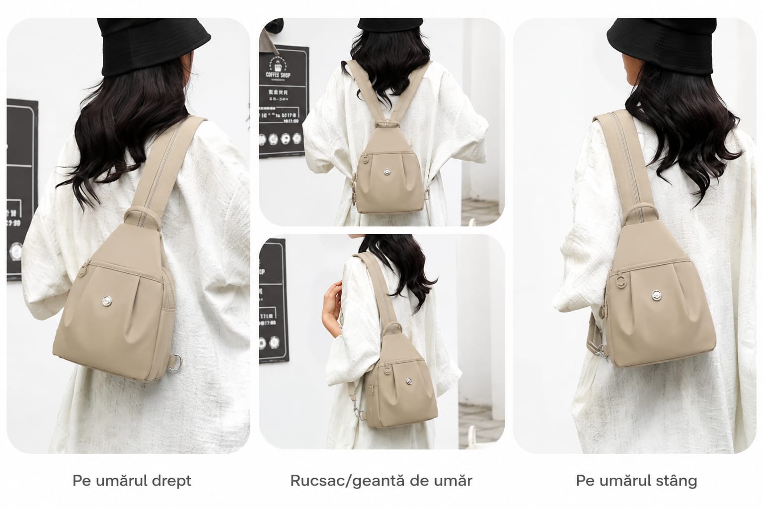 Mini Rucsac Multifuncțional LUNARIA, culoarea bej deschis